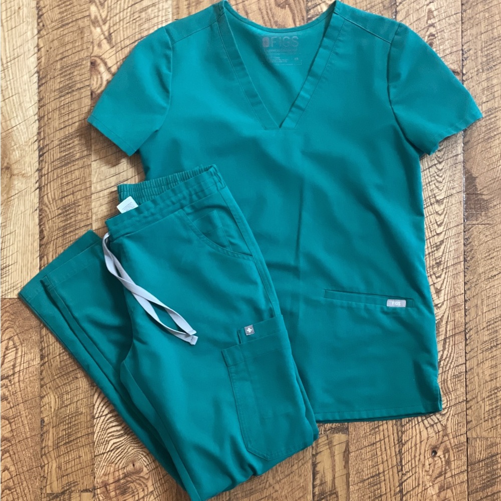 Figs scrub set size xs in hunter green